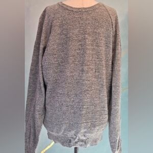 J. Crew 100% Cotton Marled Heather Gray Textured Knit Slim Fit Sweater L